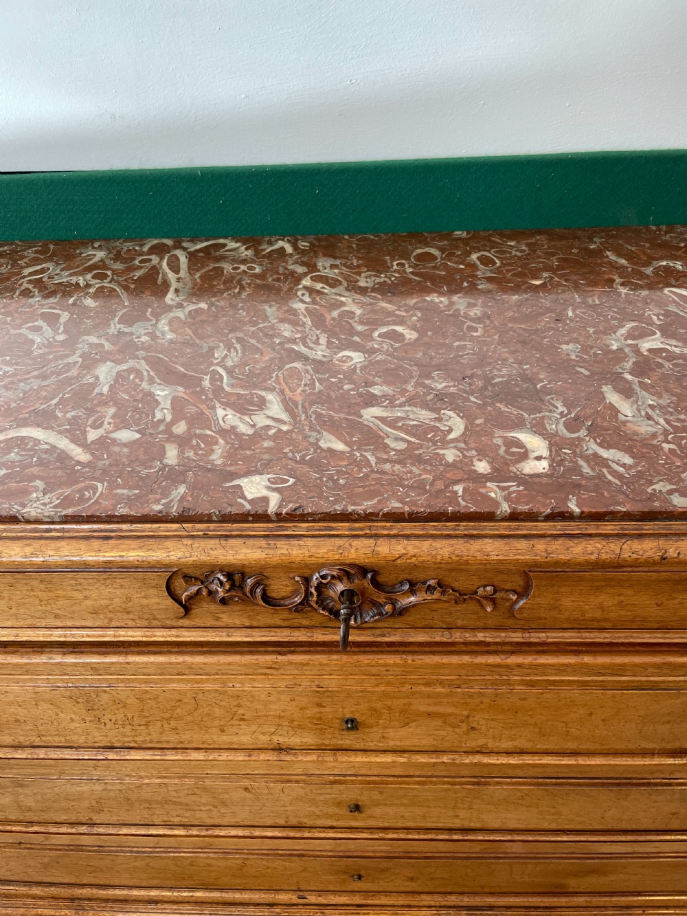 Walnut marble topped chest of drawers  View III