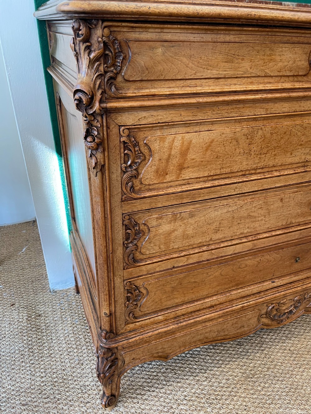 Walnut marble topped chest of drawers  View VII