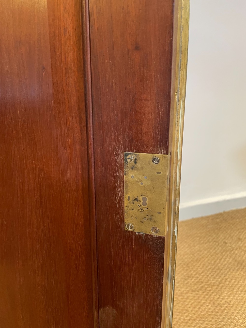 Low wide mahogany linen press  View VII
