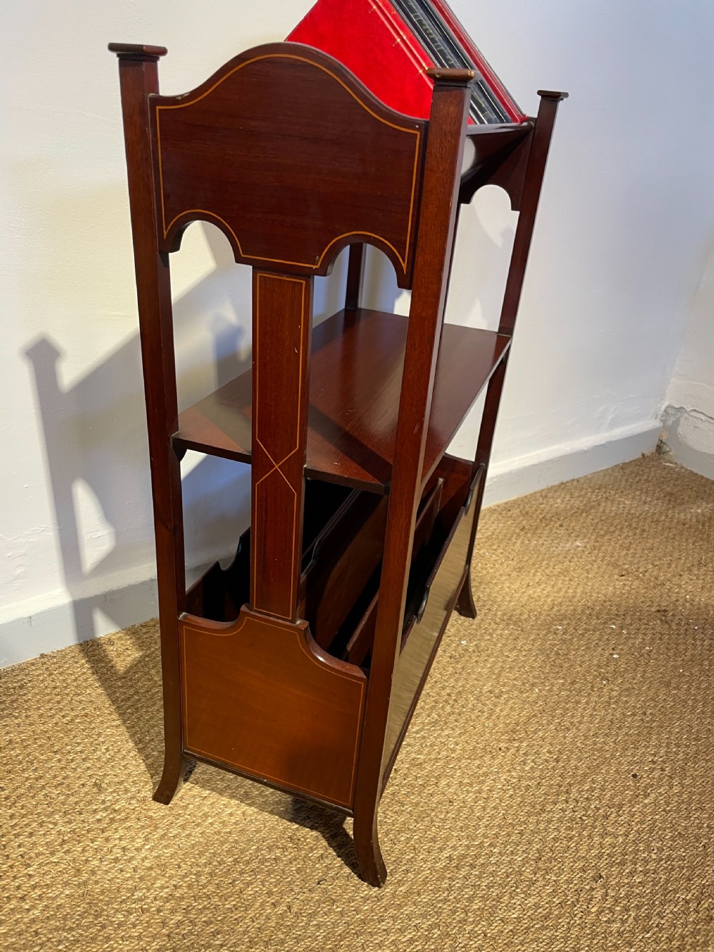 Edwardian book trough, magazine rack  View III