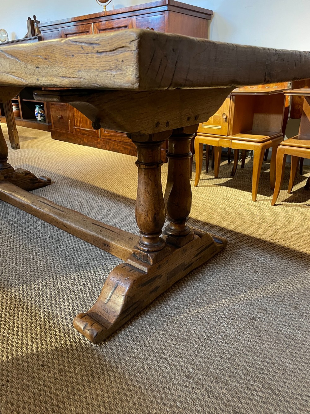 Oak refectory table  View X