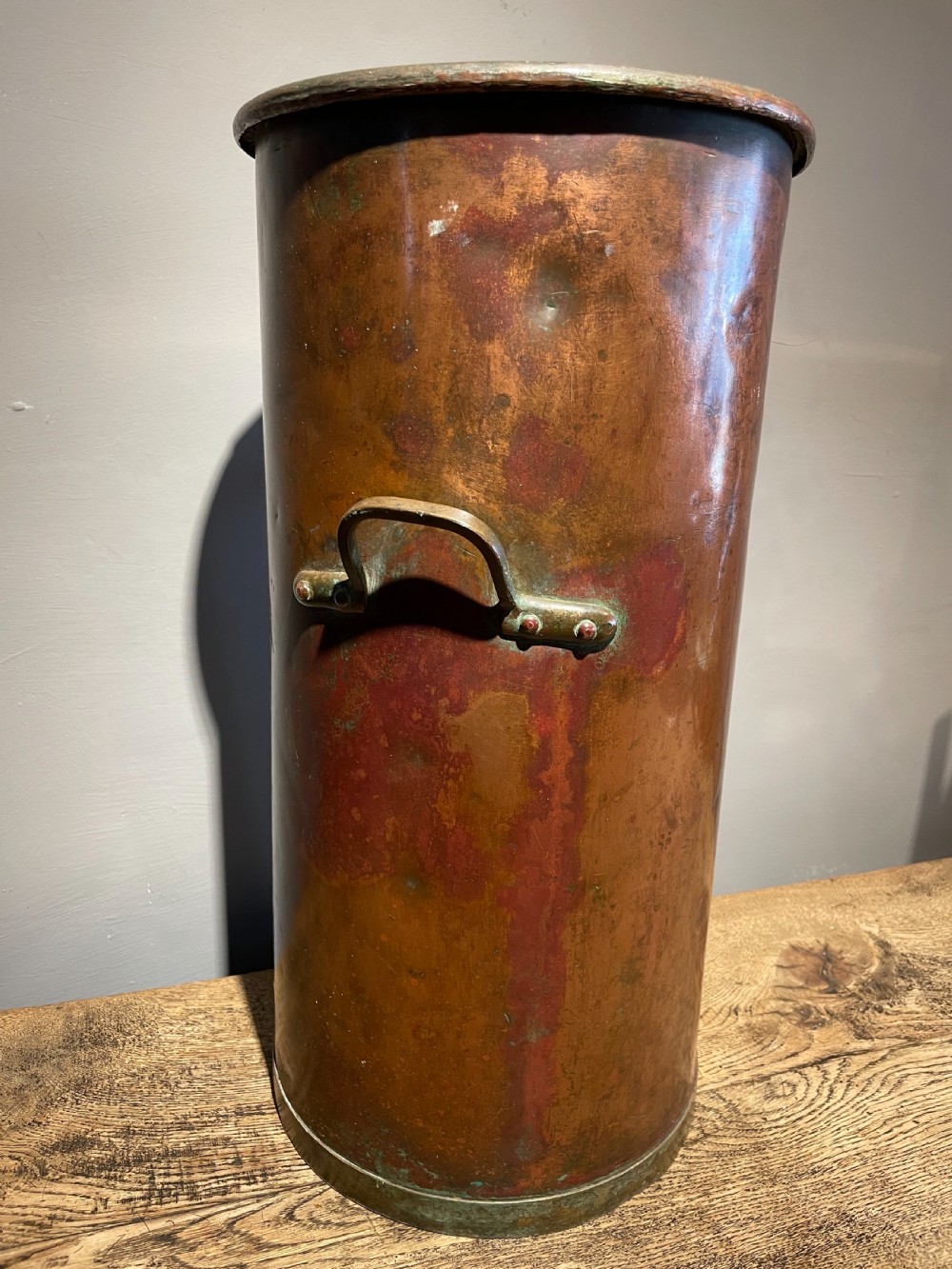 Copper umbrella and walking stick stand  View II