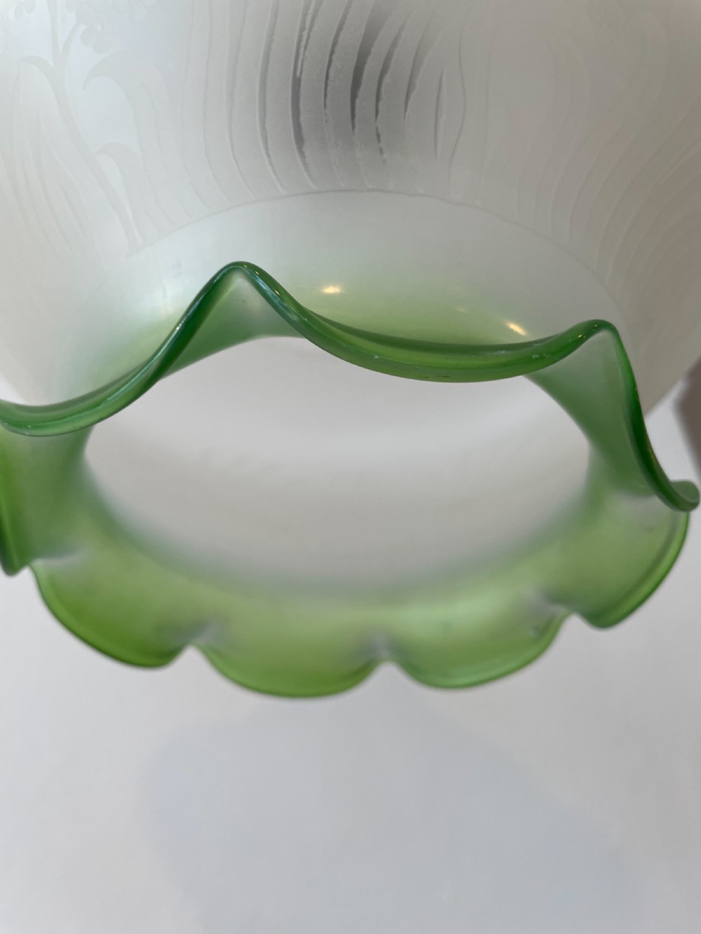 1920’s GREEN GLASS CEILING SHADE View III