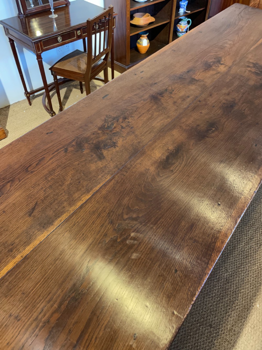Large oak farmhouse table  View IV