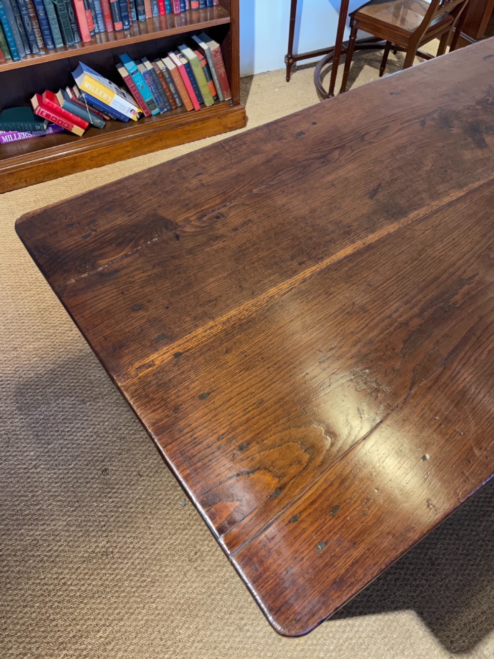 Large oak farmhouse table  View V