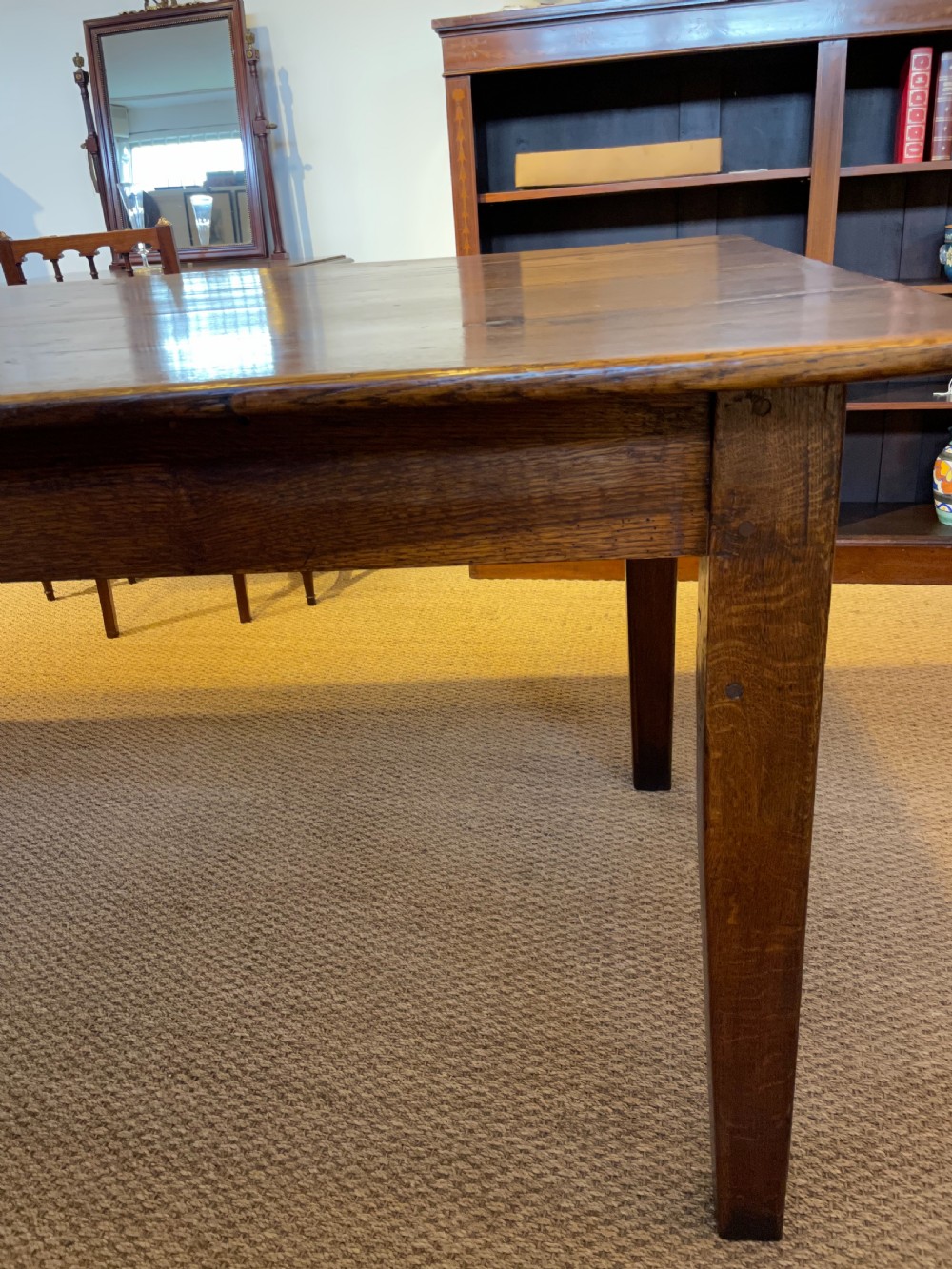 Large oak farmhouse table  View VI