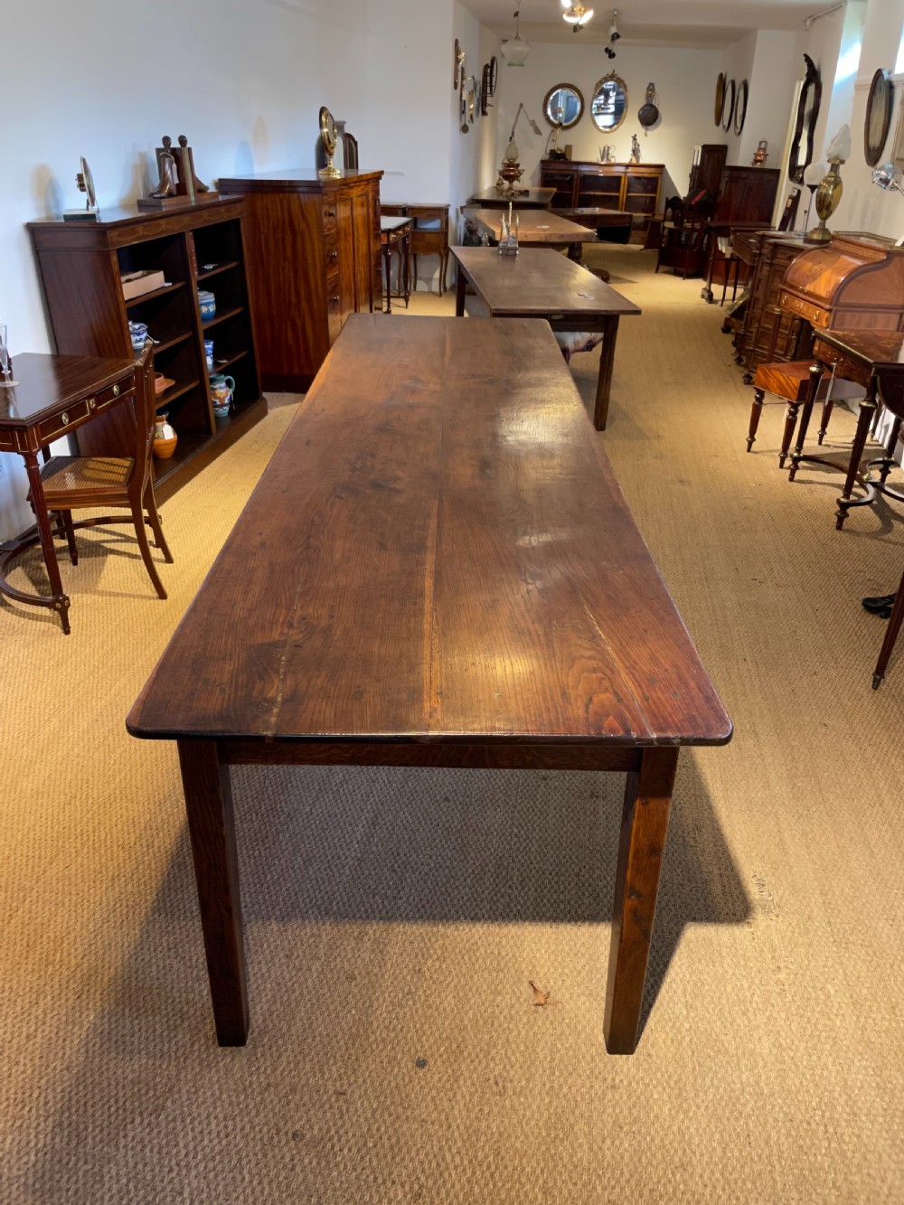 Large oak farmhouse table  View X