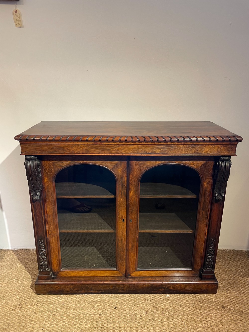 Rosewood 2 door bookcase 