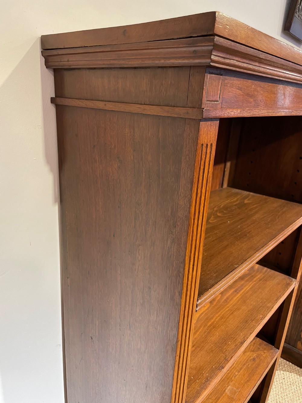 Late Victorian walnut bookcase  View II