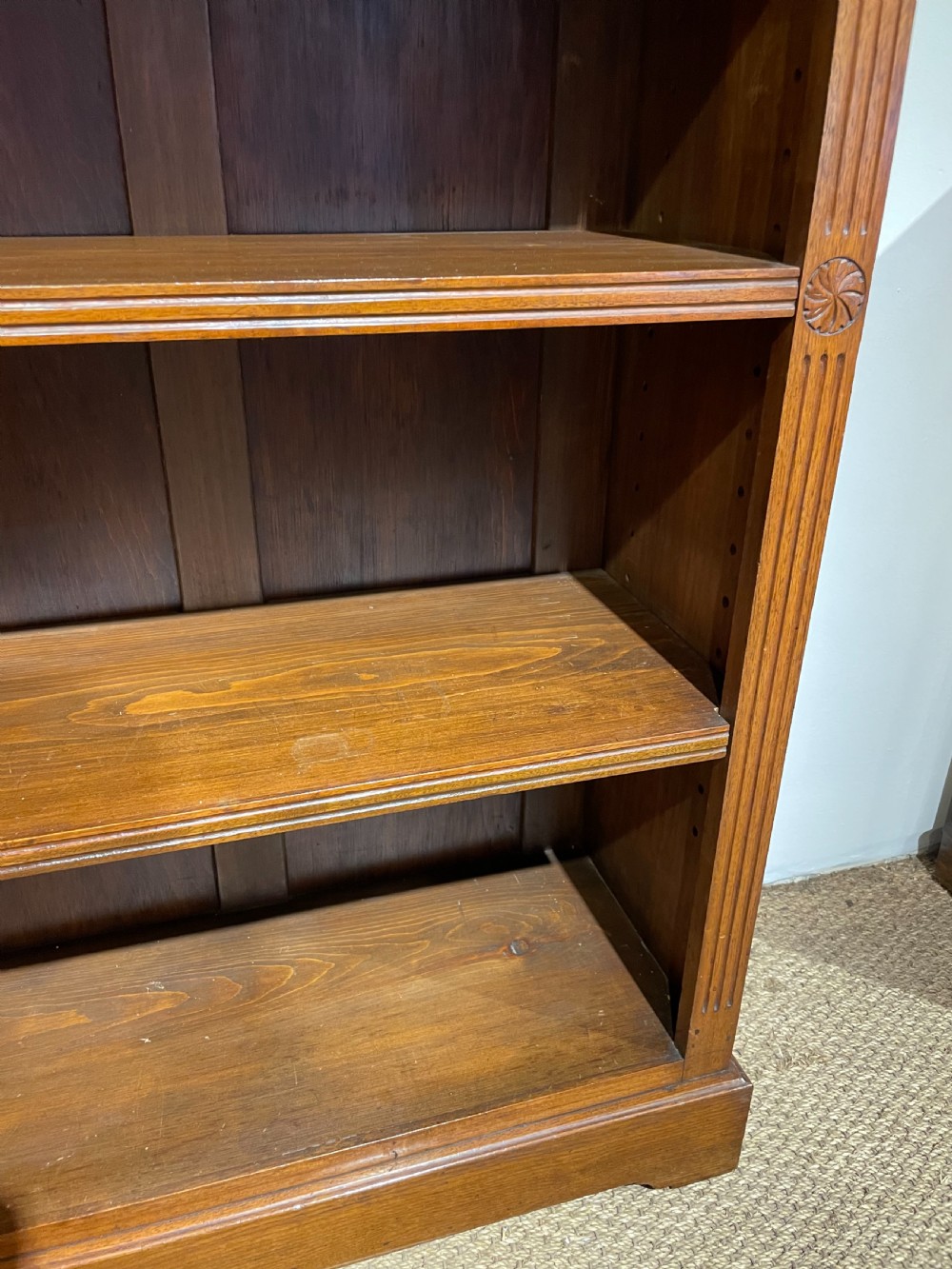 Late Victorian walnut bookcase  View III