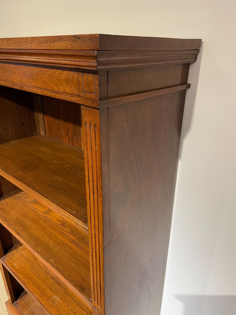 Late Victorian walnut bookcase  View IV
