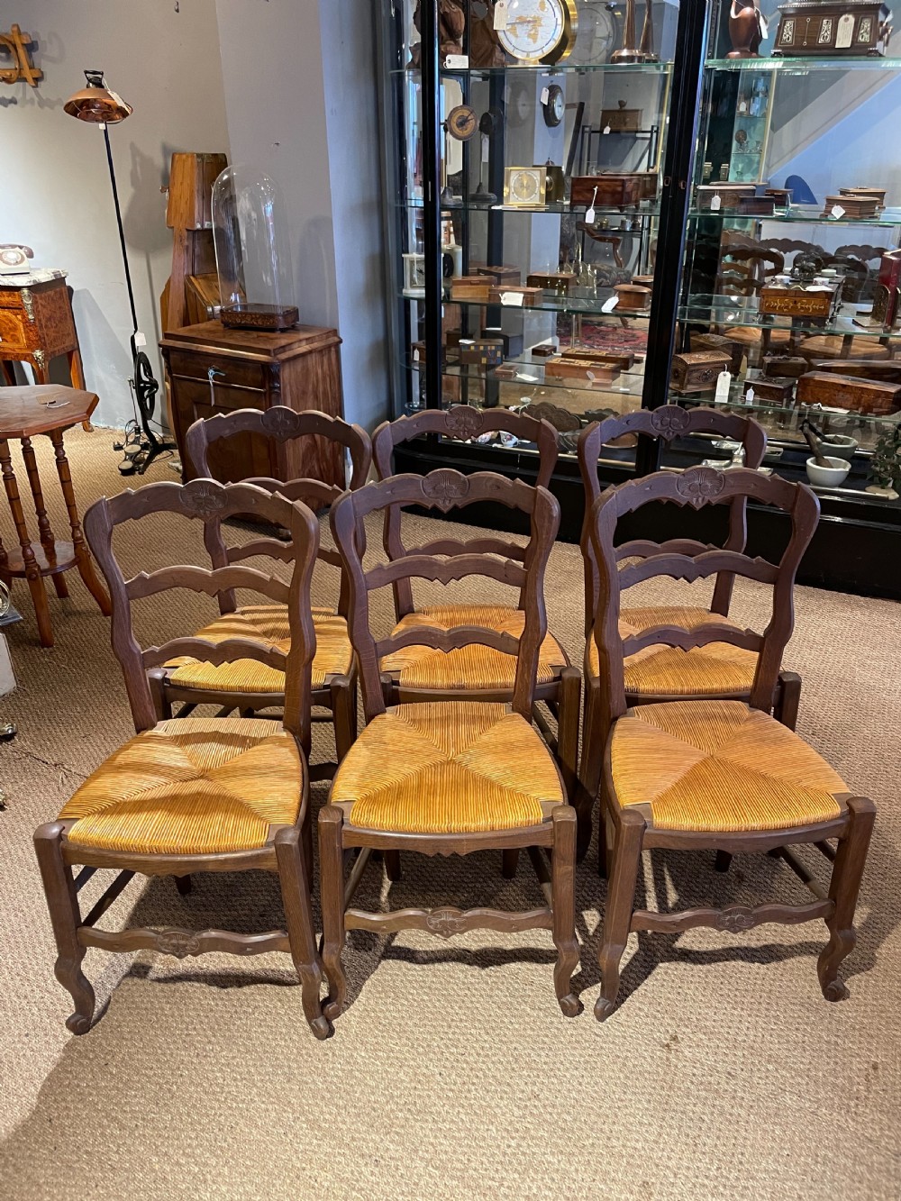 Set of six oak chairs 
