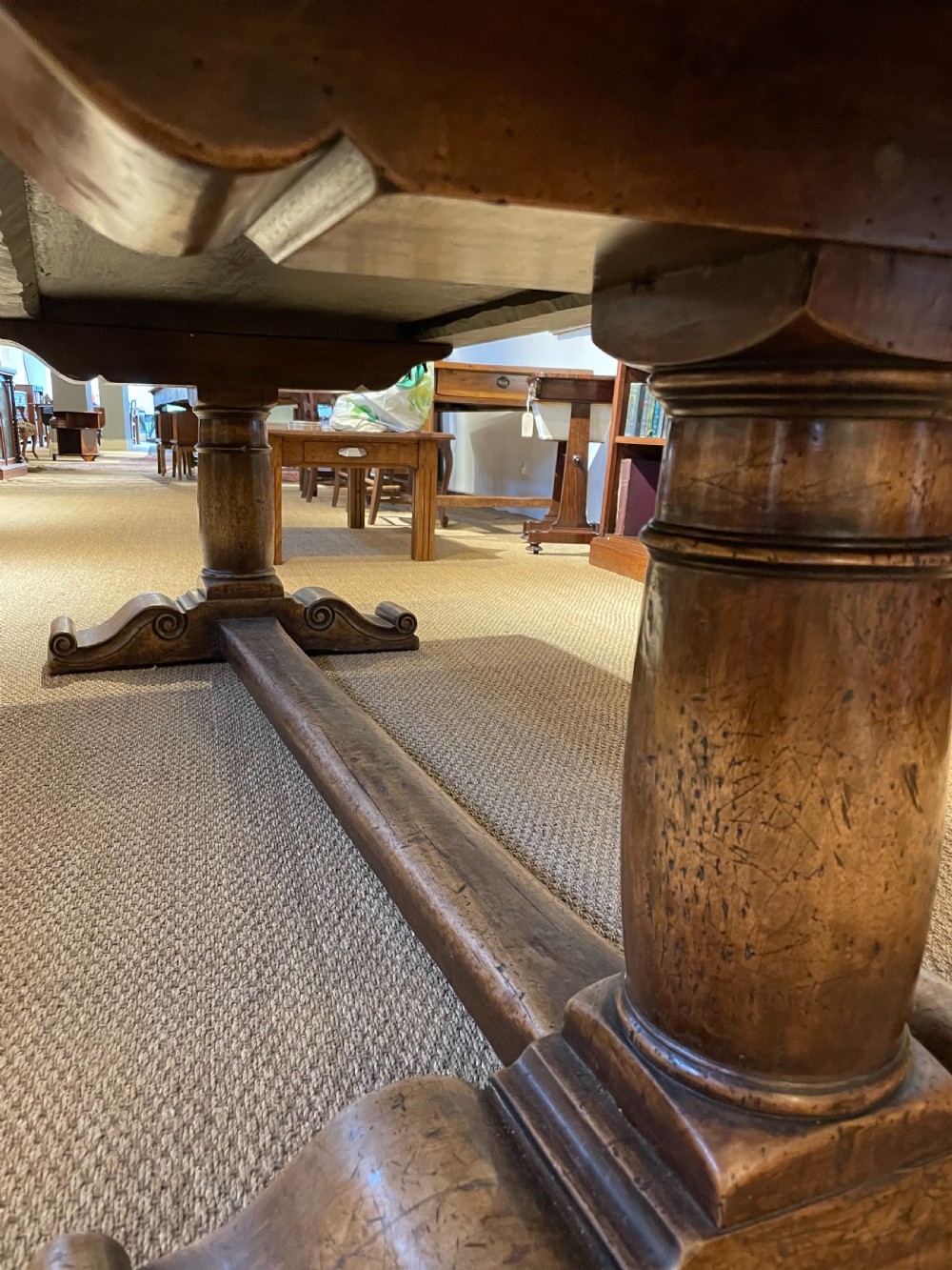 Walnut refectory table  View X
