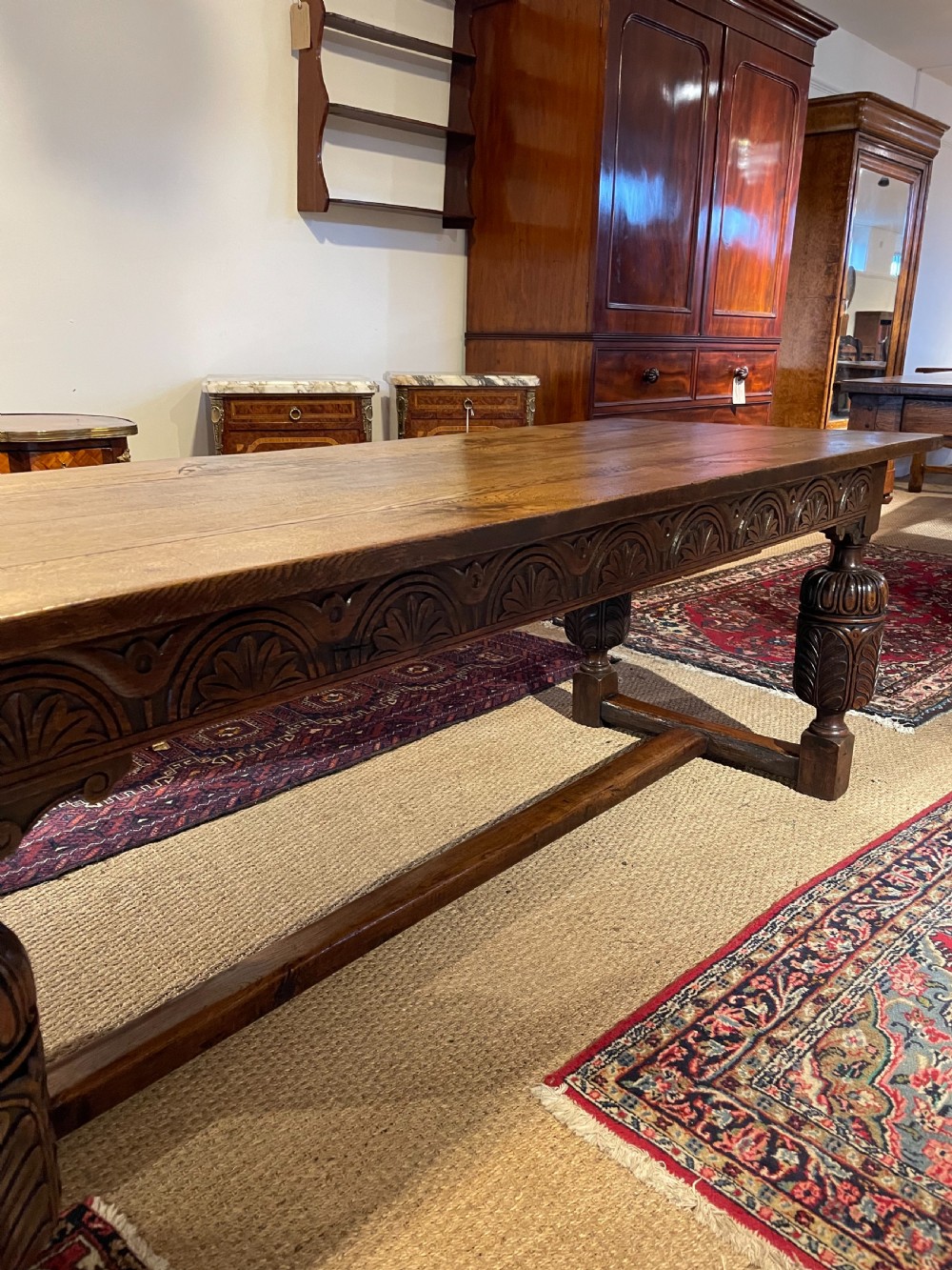 Victorian oak refectory table  View III
