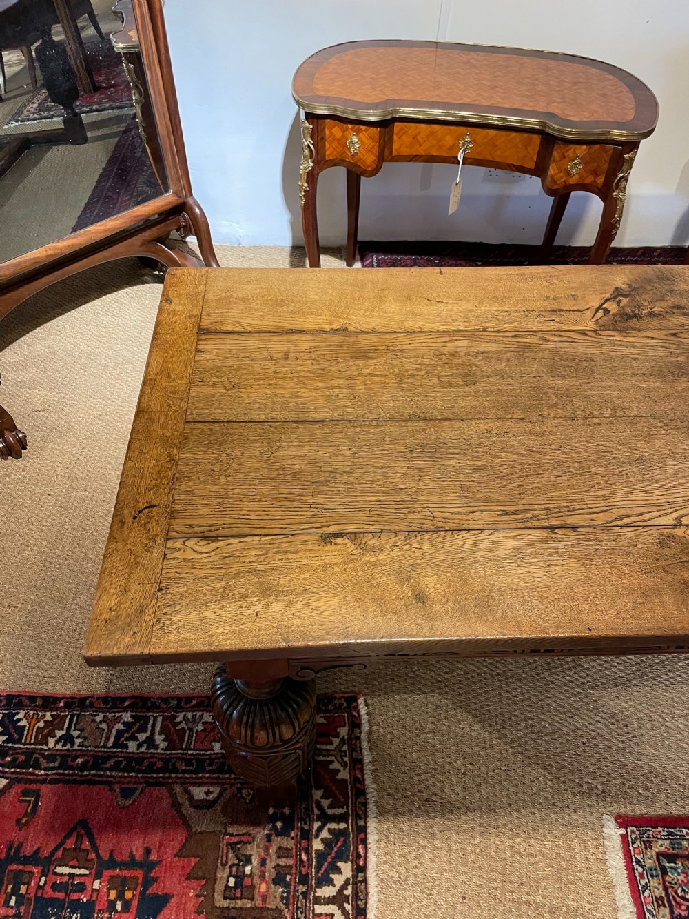 Victorian oak refectory table  View V