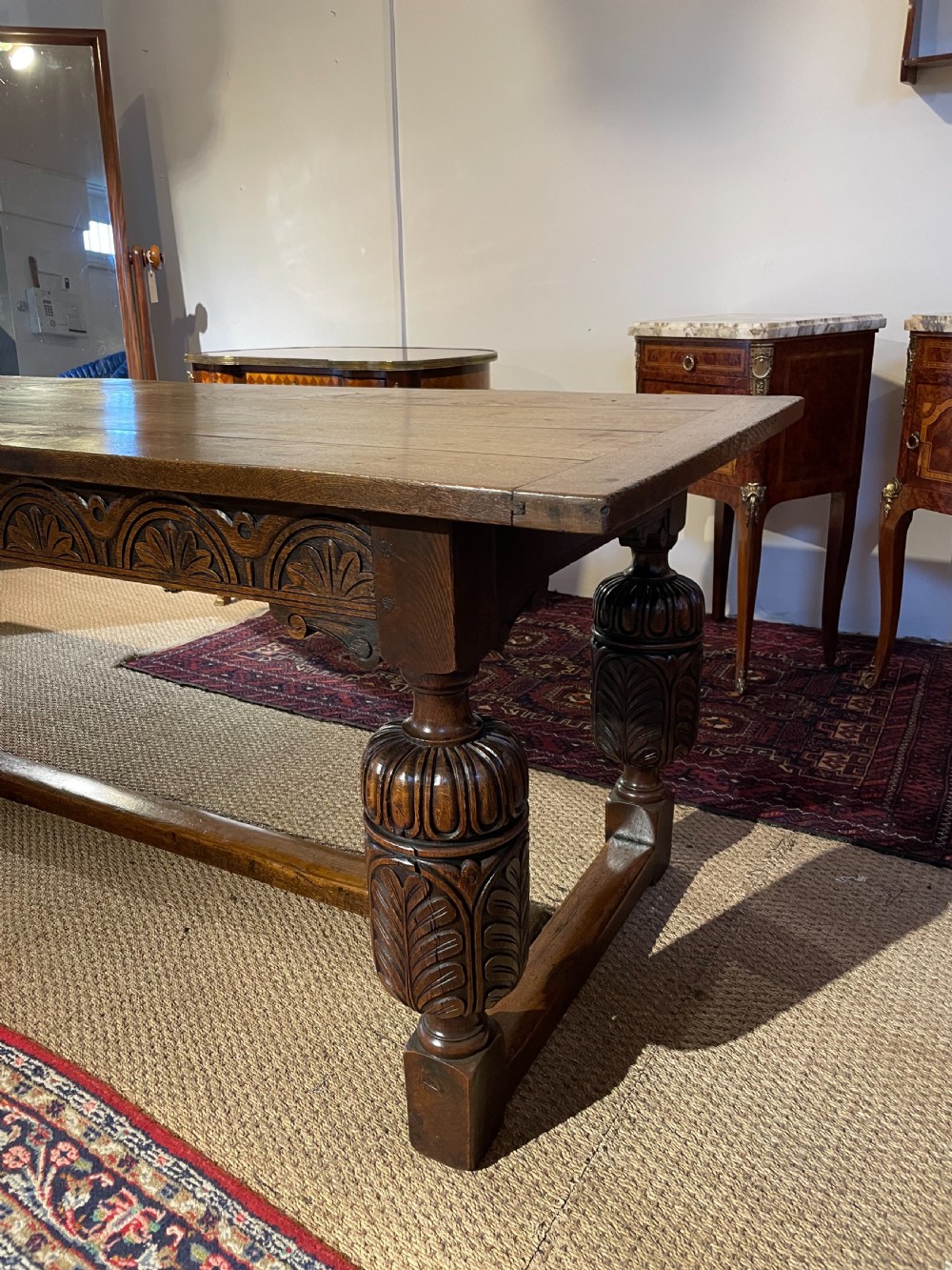 Victorian oak refectory table  View VIII