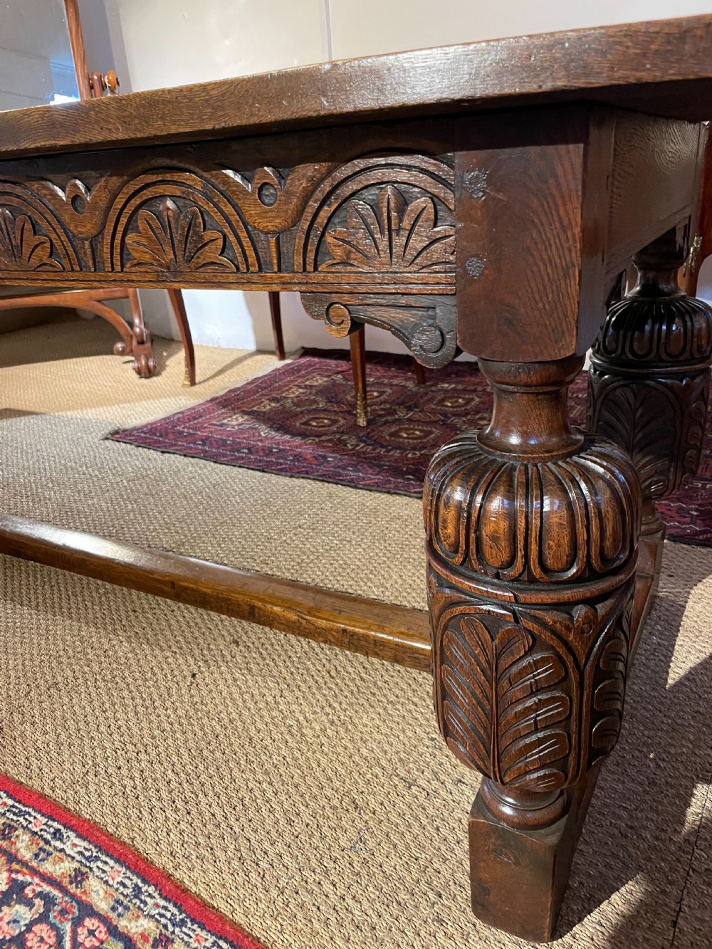 Victorian oak refectory table  View IX
