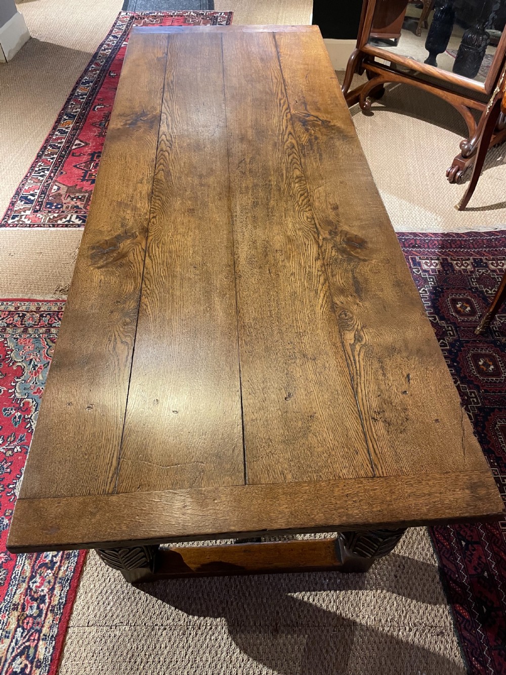 Victorian oak refectory table  View X