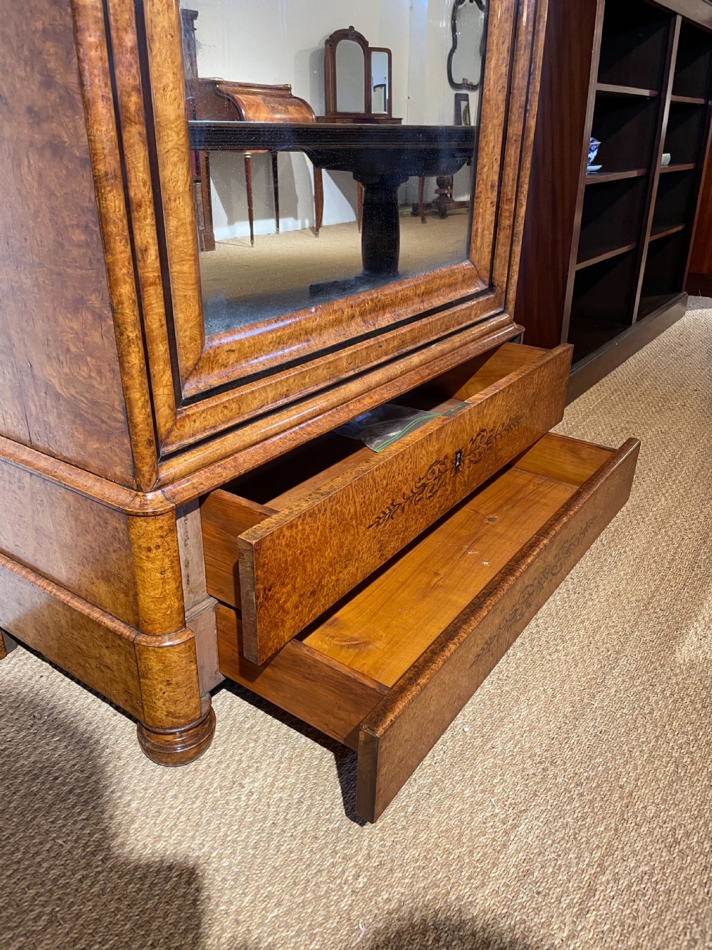 Charles X burr elm linen cupboard  View III