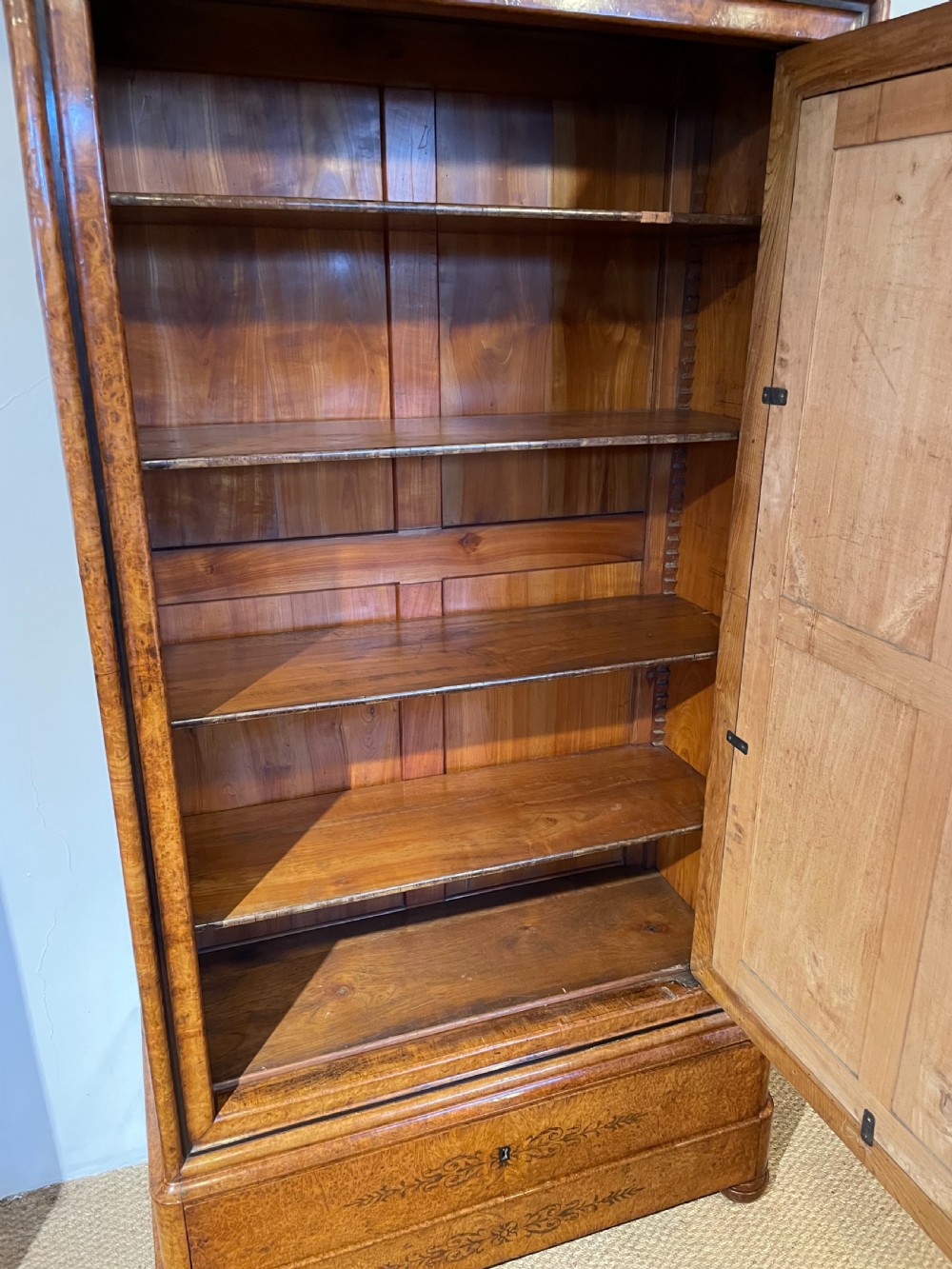 Charles X burr elm linen cupboard  View IV
