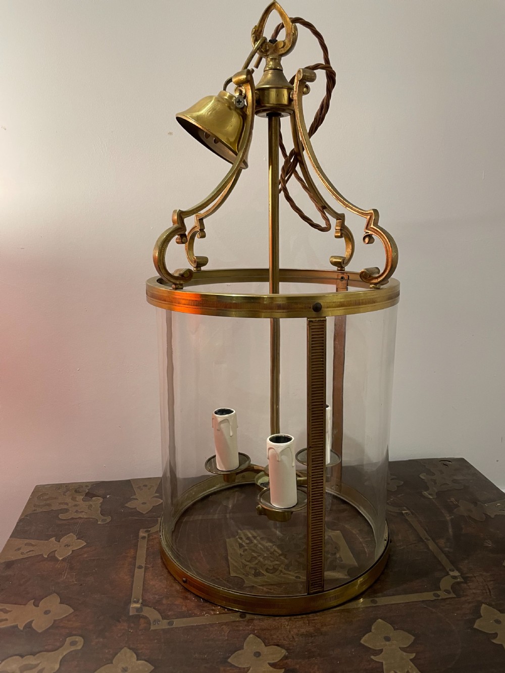 French 3 branch gild brass lantern  View II