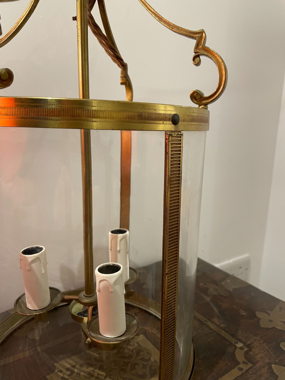 French 3 branch gild brass lantern  View III