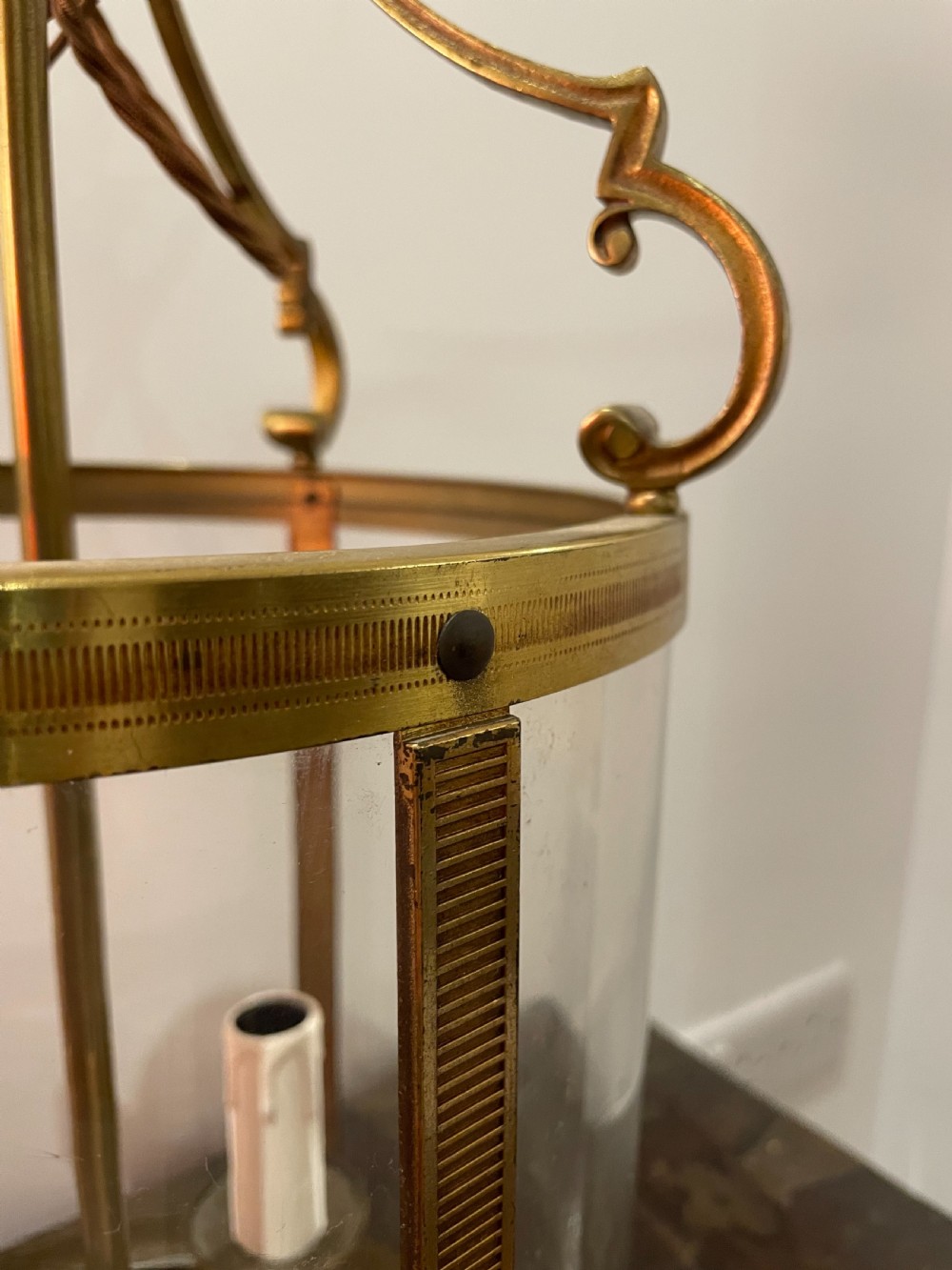 French 3 branch gild brass lantern  View V