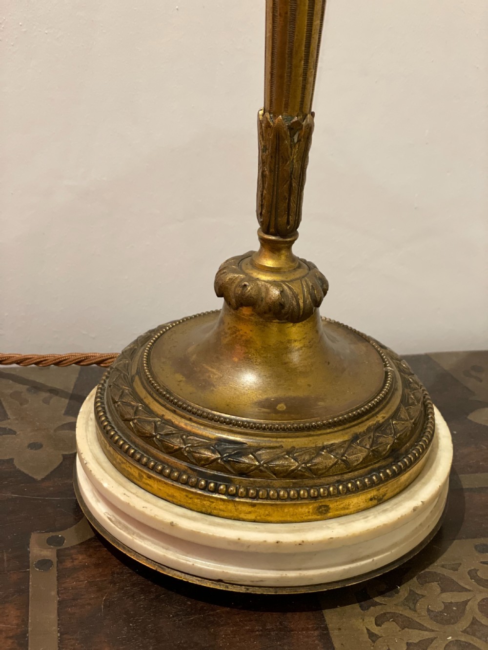 Antique ormolu table lamp  View V