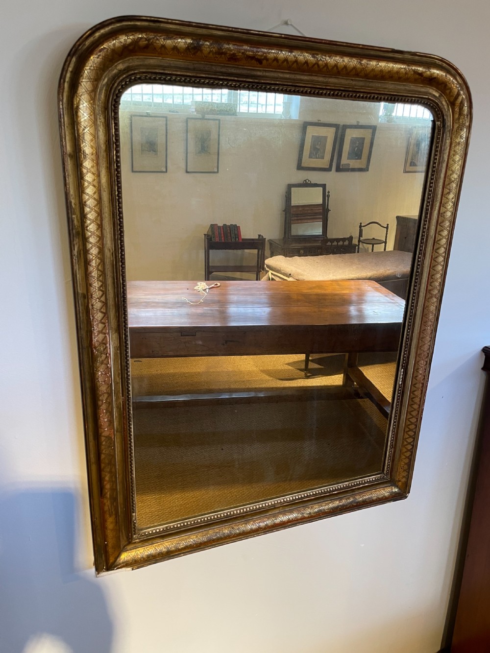 19th century over mantle  mirror 33 x 43.5 