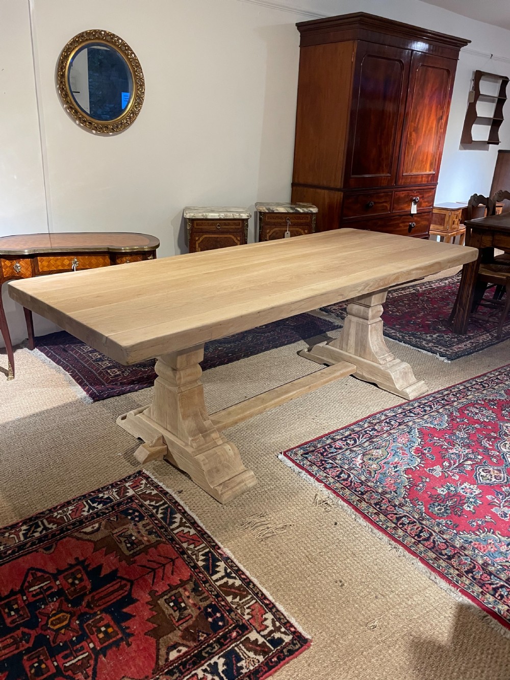 Scrubbed oak refectory table 