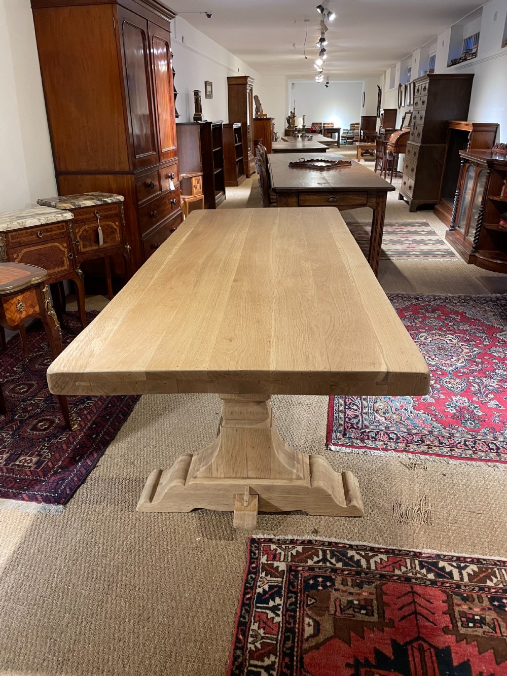 Scrubbed oak refectory table  View II