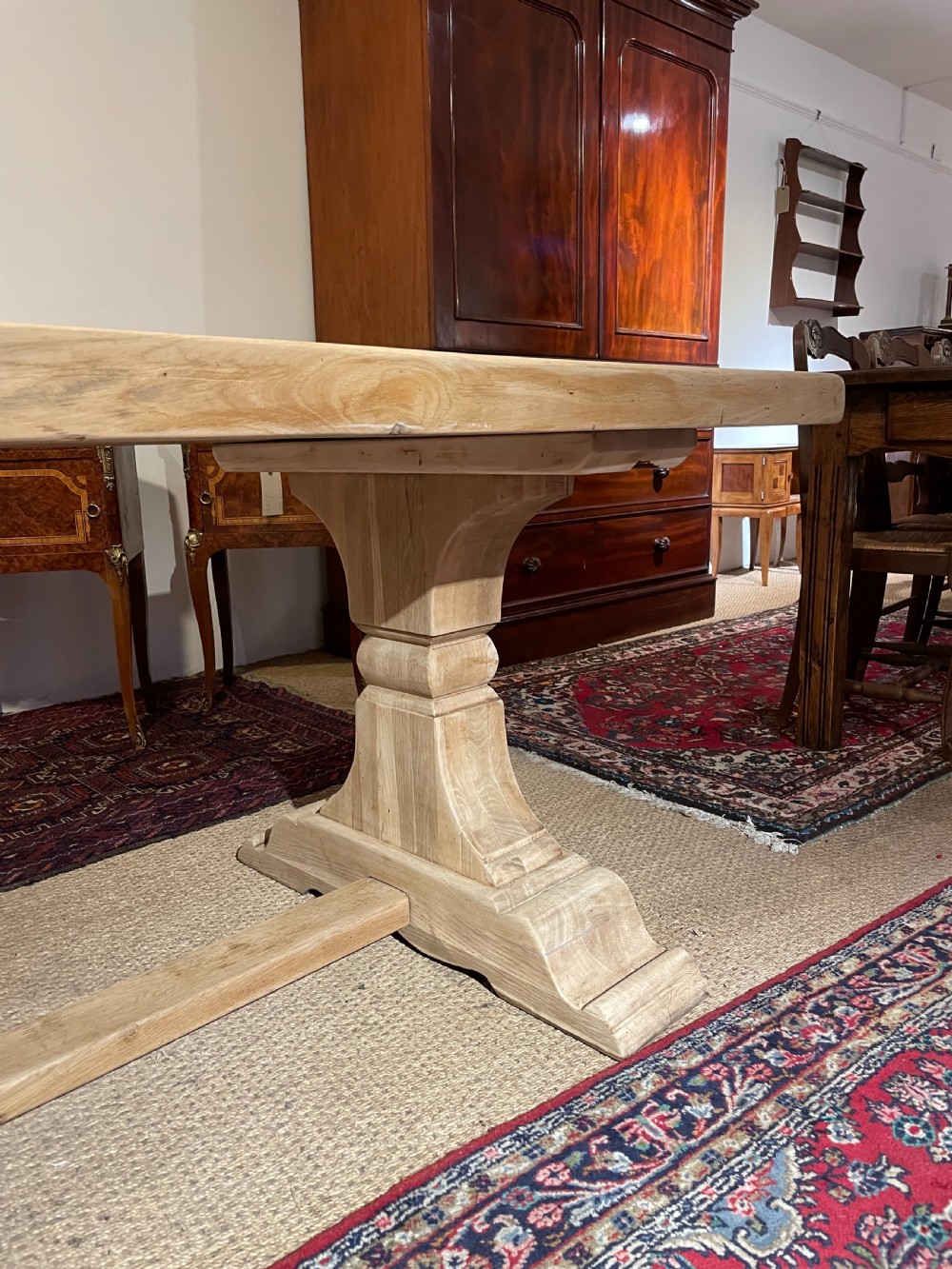Scrubbed oak refectory table  View III