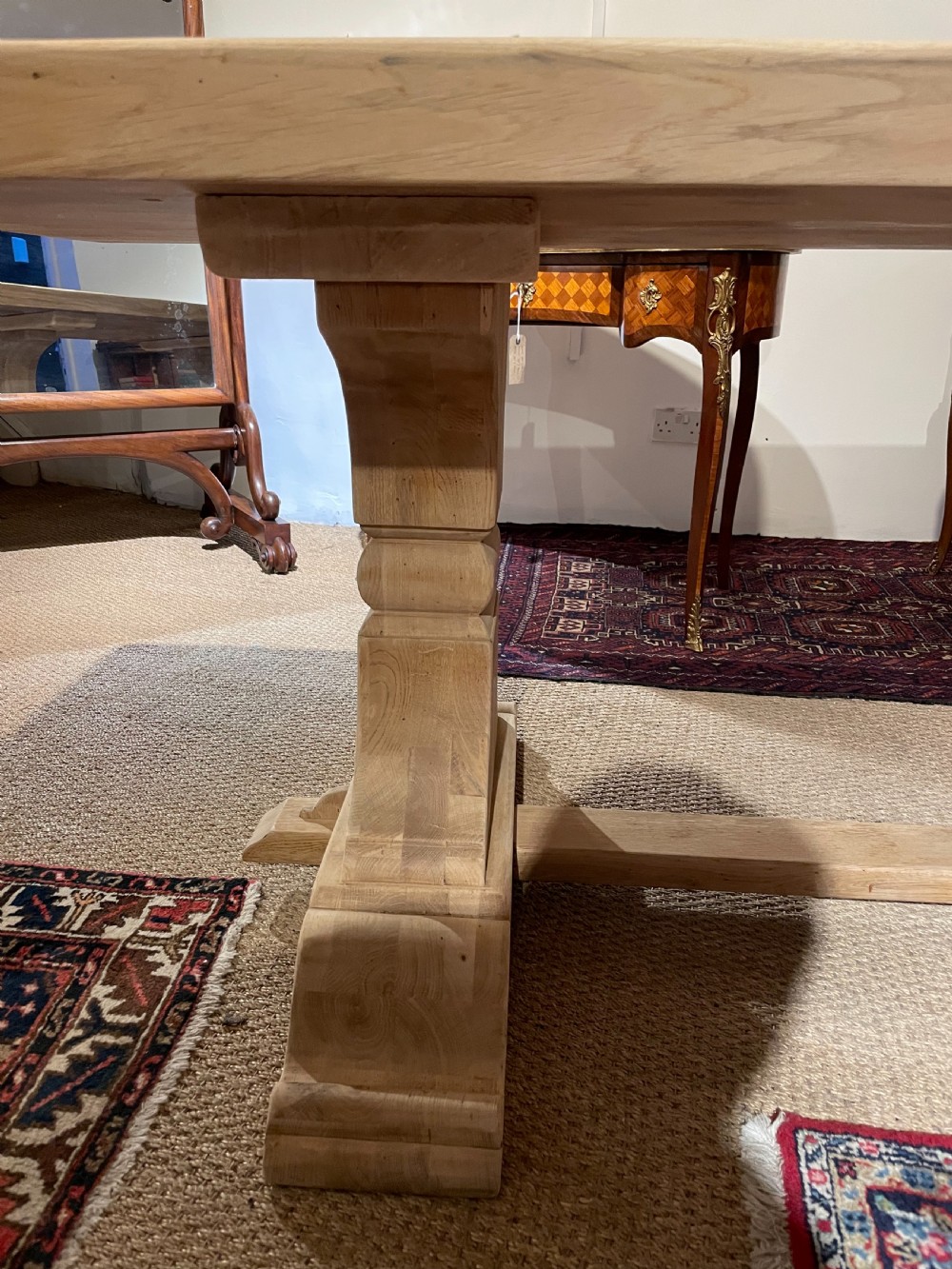 Scrubbed oak refectory table  View V