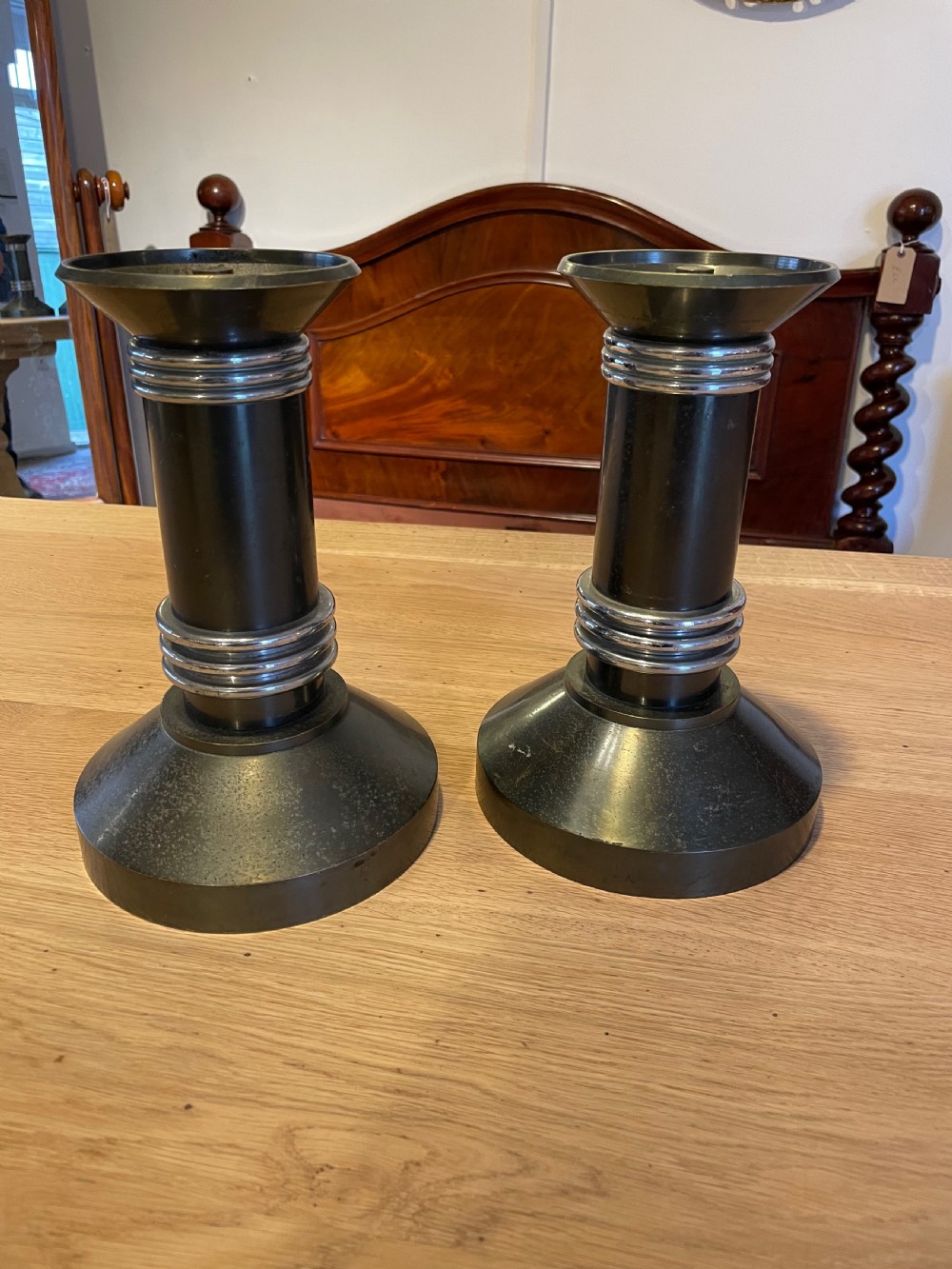Pair of Art Deco candlesticks 