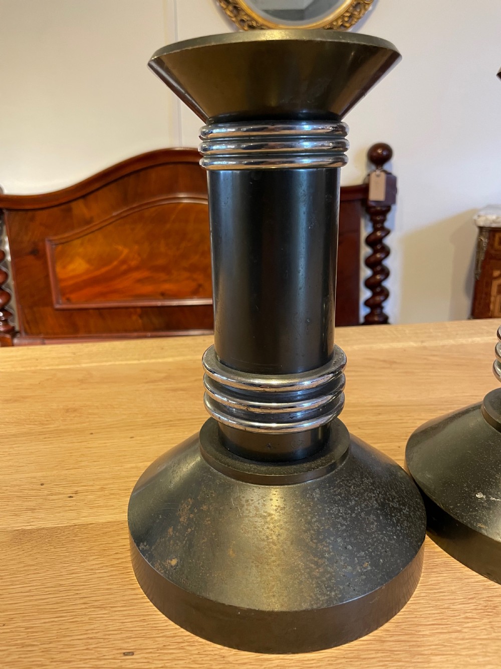 Pair of Art Deco candlesticks  View V