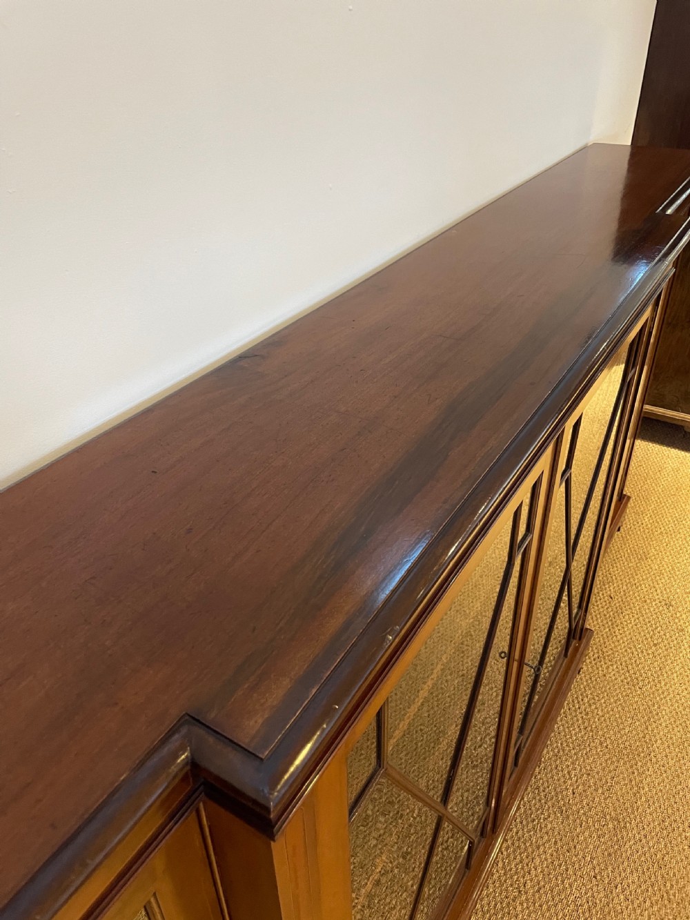 Large Edwardian breakfront bookcase 9ft  View VI