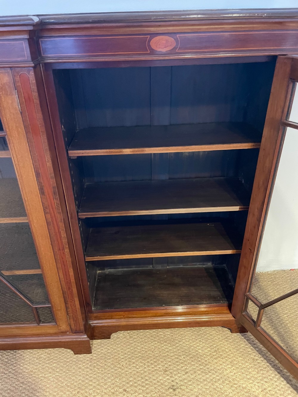 Large Edwardian breakfront bookcase 9ft  View VIII