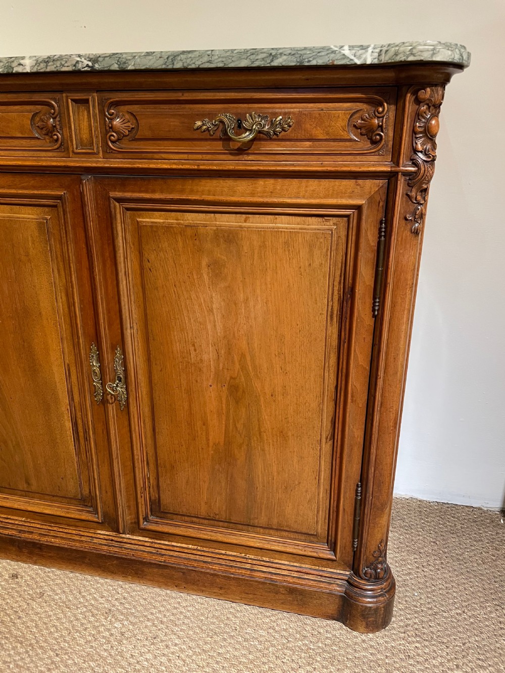 Walnut marble topped buffet  View II