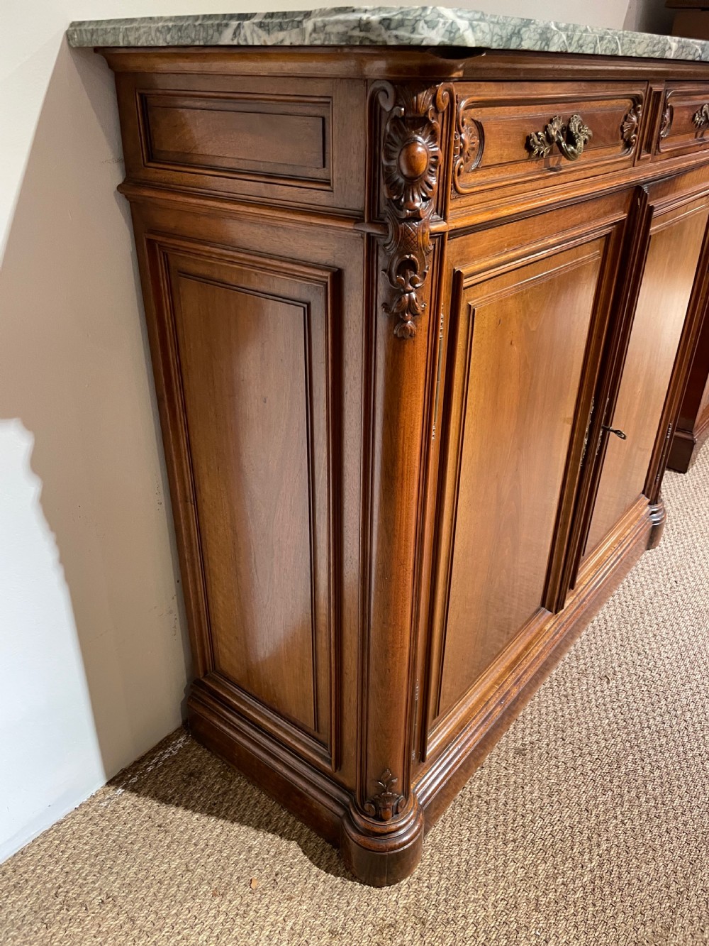 Walnut marble topped buffet  View III