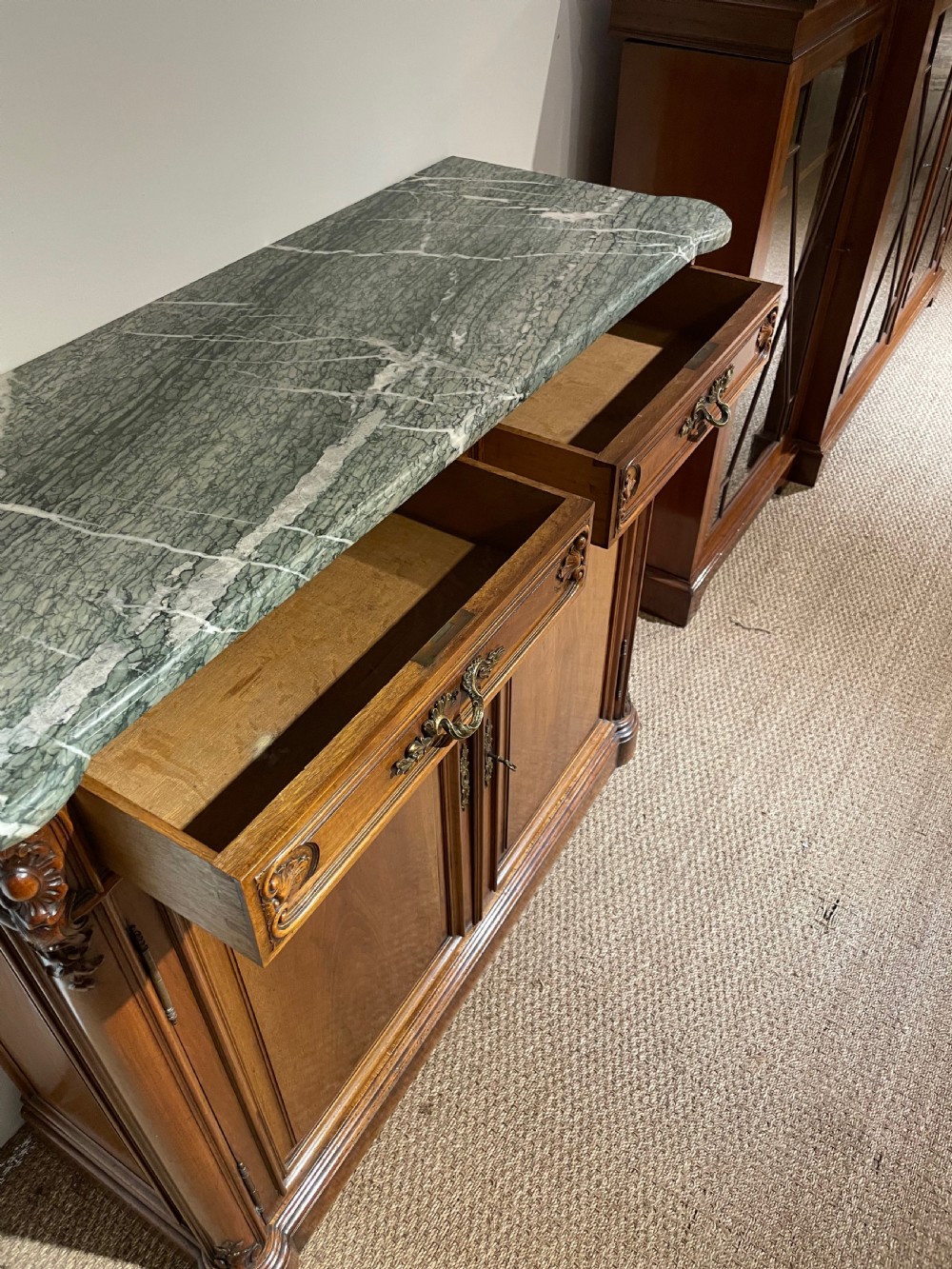 Walnut marble topped buffet  View IV