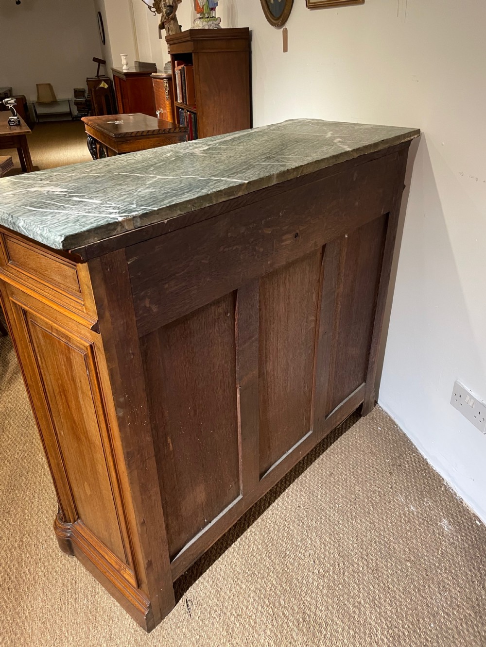Walnut marble topped buffet  View V