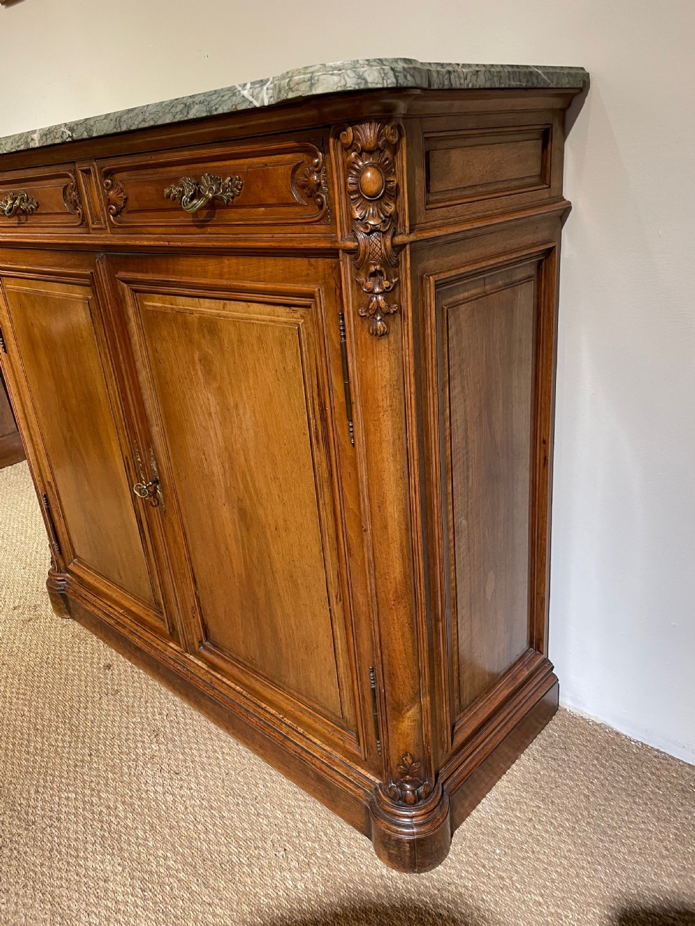 Walnut marble topped buffet  View VI
