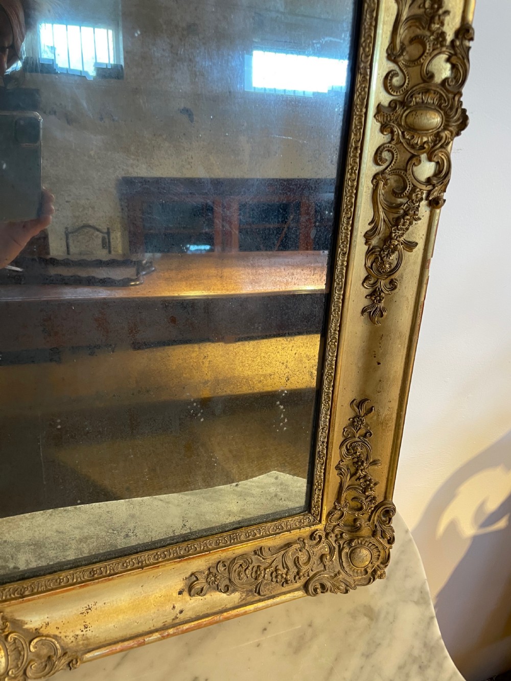 19th century gilt mirror  View V