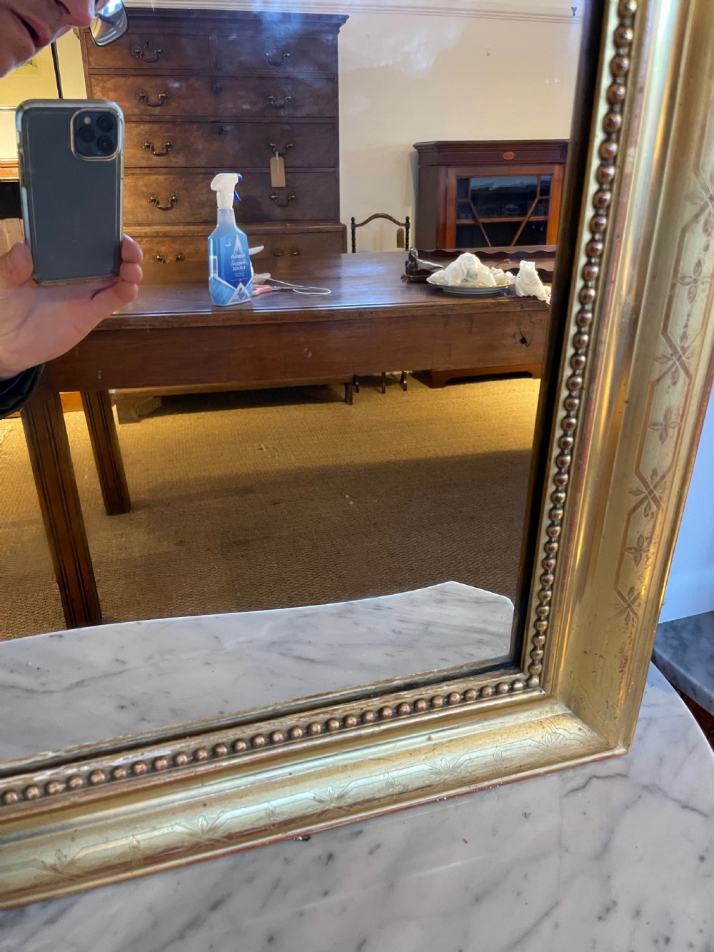 Antique gilt mirror 29x39inches  View III