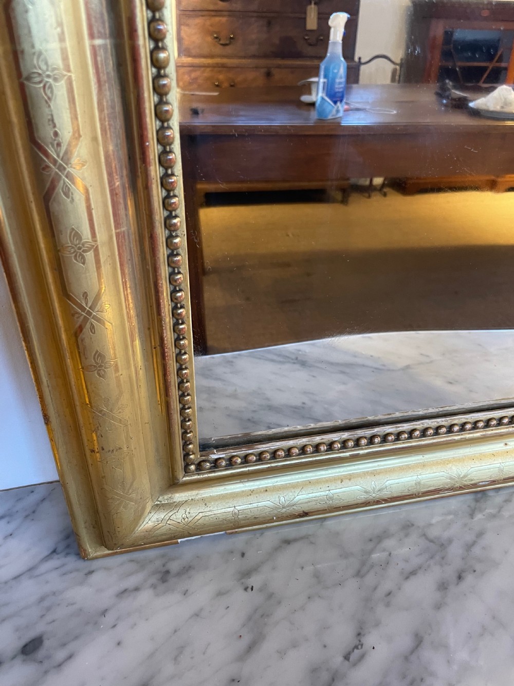 Antique gilt mirror 29x39inches  View V