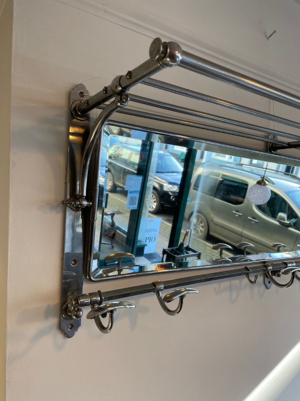 Art Deco chromed hat and coat rack  View V