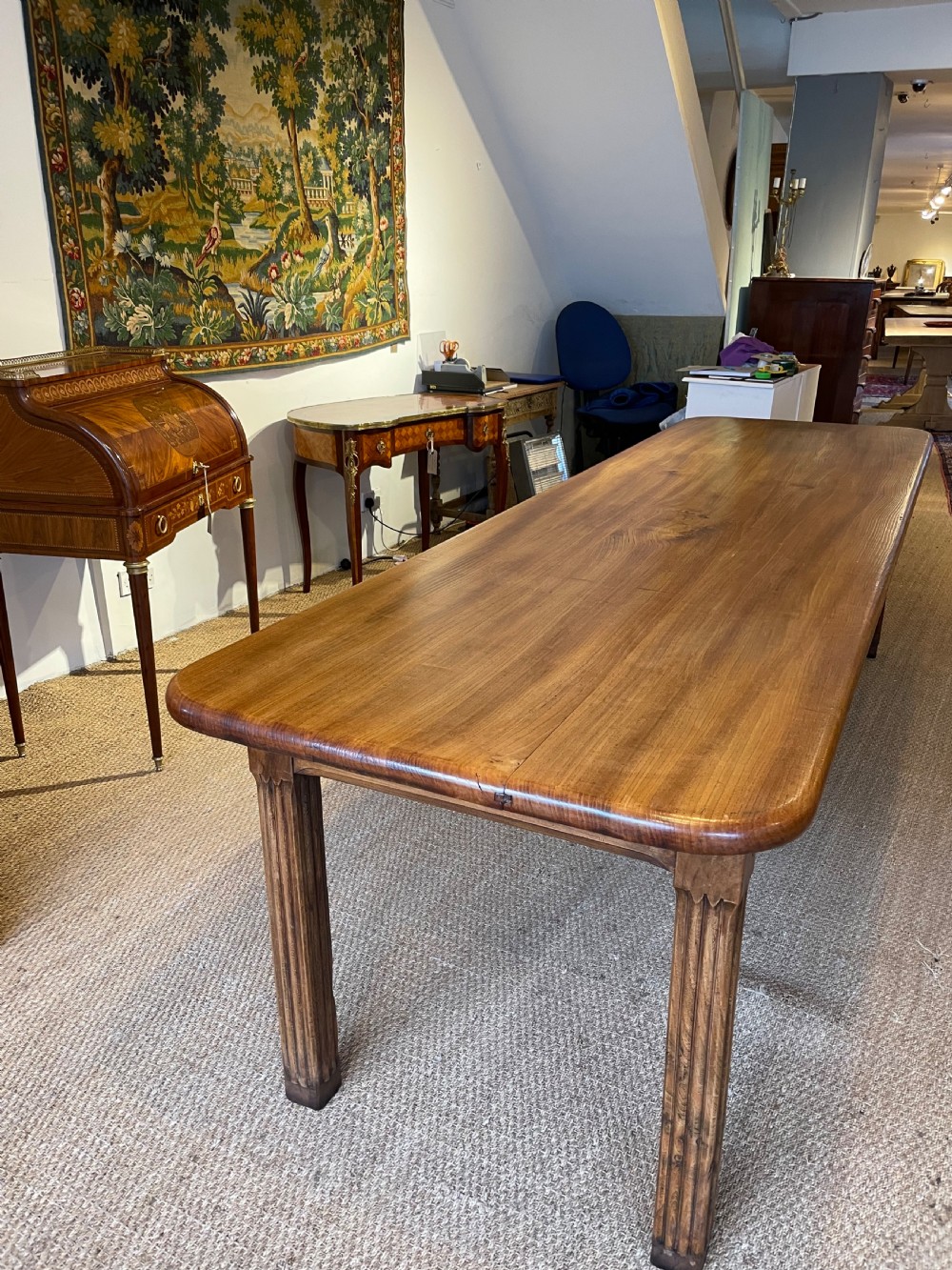 Elm farmhouse table  View II