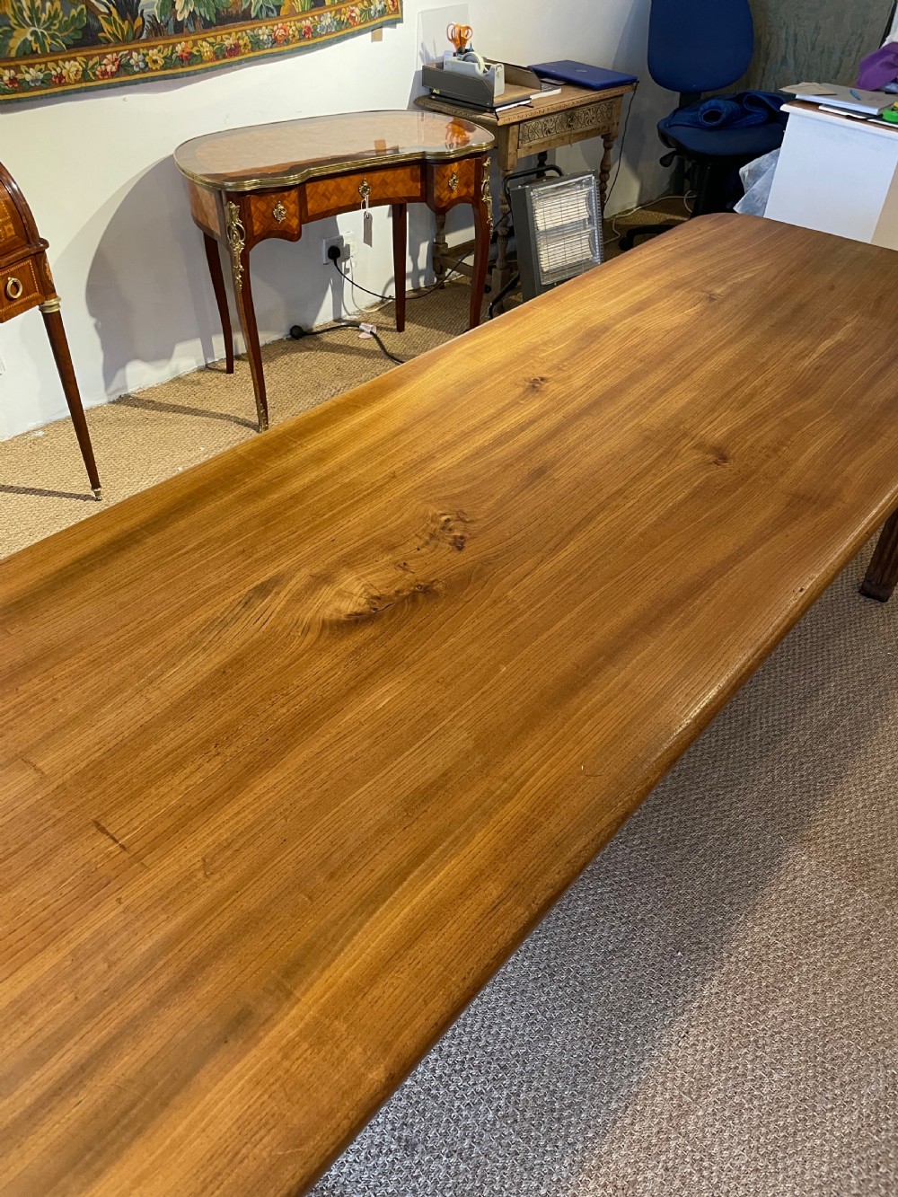 Elm farmhouse table  View III