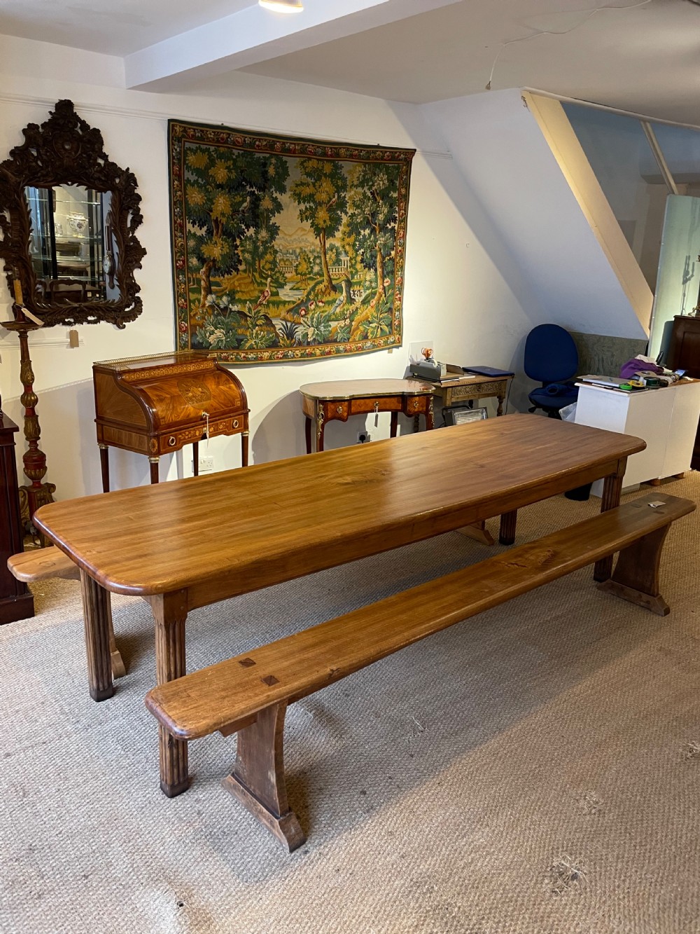 Elm farmhouse table  View IX
