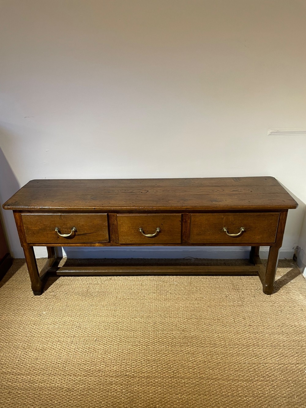 Antique oak dresser base / server 